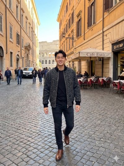 เสื้อแจ็คเก็ตชาย ผ้าวูล สีดำ