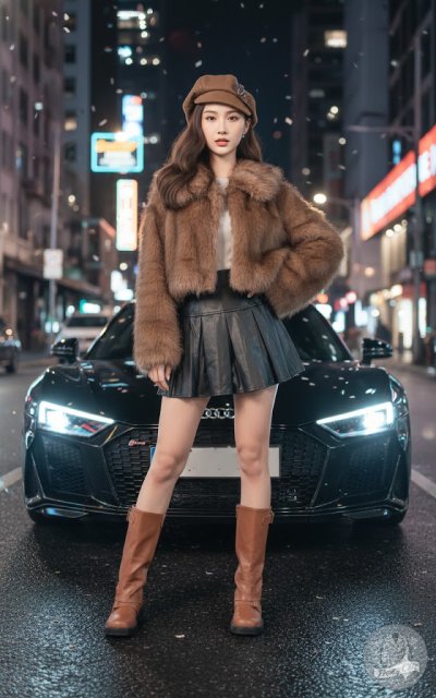 เสื้อโค้ทสั้น ผ้าขนสัตว์ สีน้ำตาล