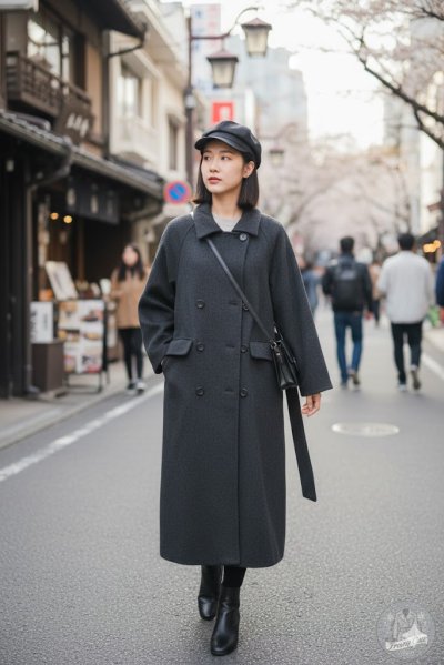 เสื้้อโค้ทยาว ผ้าวูล สีเทา ขนาด M ผ้าวูล สีเทา ขนาด M