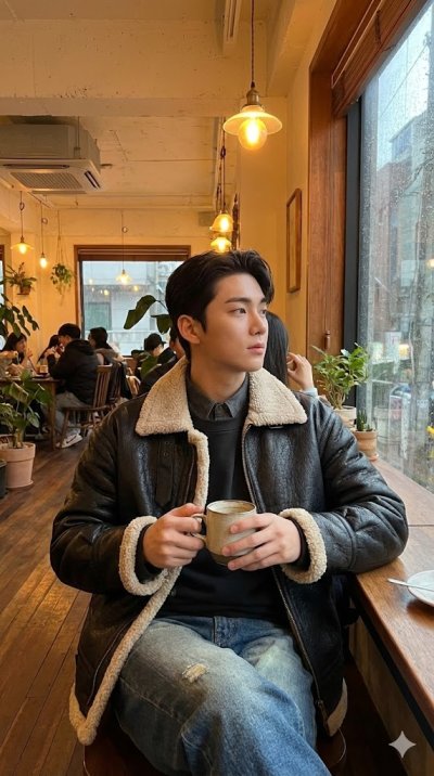 เสื้อแจ็คเก็ตชายหนัง สีดำ ขนาด L