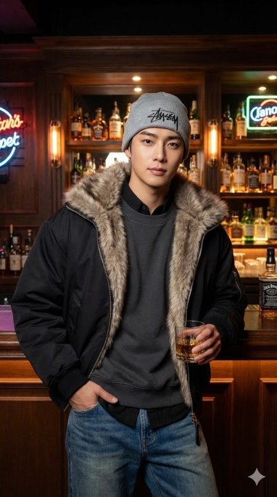 เสื้อกันหนาวชาย สีดำ