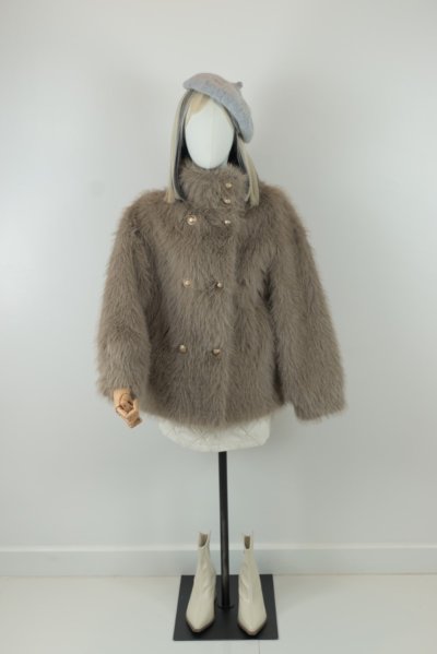 เช่าเสื้อโค้ท Freezy Chic Coat เสื้อโค้ทสั้น ผ้าขนสัตว์ สีน้ำตาล รุ่น 0011CWBWF