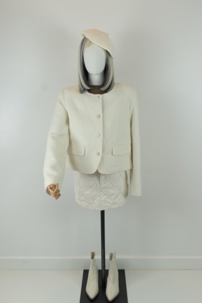 เช่าเสื้อโค้ท Freezy Chic Coat เสื้อโค้ทสั้น ผ้าทวิต สีขาว รุ่น 0020CTWTL