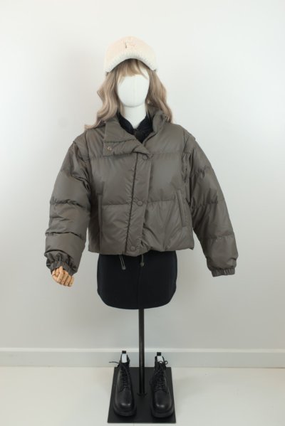 เช่าเสื้อโค้ท Freezy Chic Coat เสื้อโค้ทสั้น-0040CDGY ขนเป็ด,โพลีนวม สีเทา รุ่น 0040CDGYM