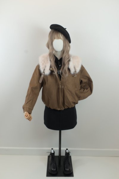เช่าเสื้อโค้ท Freezy Chic Coat เสื้อโค้ทสั้น ขนเป็ด,โพลีนวม สีน้ำตาล รุ่น 0050CDBWF