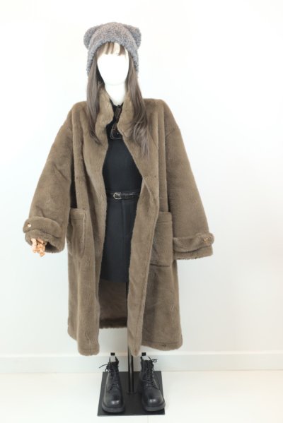 เช่าเสื้อโค้ท Freezy Chic Coat เสื้อโค้ทยาว ผ้าขนสัตว์ สีน้ำตาล รุ่น 0078LWBWF