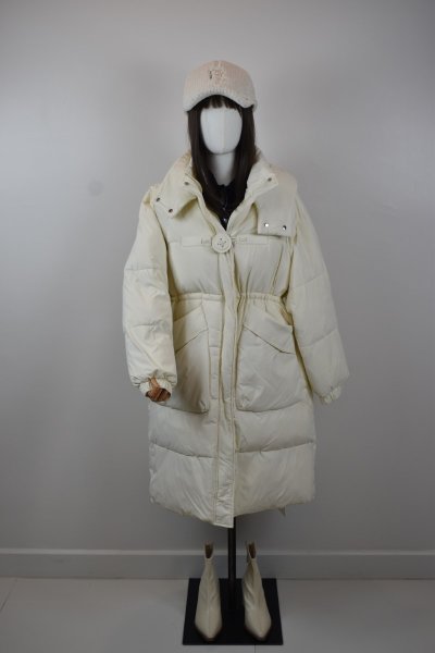 เช่าเสื้อโค้ท Freezy Chic Coat เสื้อโค้ทยาว ขนเป็ด,โพลีนวม สีขาว รุ่น 0141LDWTM