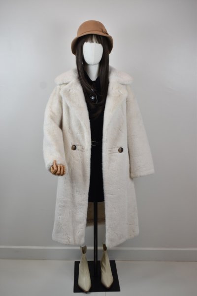เช่าเสื้อโค้ท Freezy Chic Coat เสื้อโค้ทยาว ผ้าวูล สีขาว รุ่น 0144LZWTF