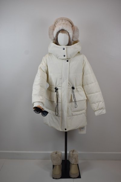 เช่าเสื้อโค้ท Freezy Chic Coat เสื้อโค้ทสั้น-0158CDWT ขนเป็ด,โพลีนวม สีขาว รุ่น 0158CDWTS