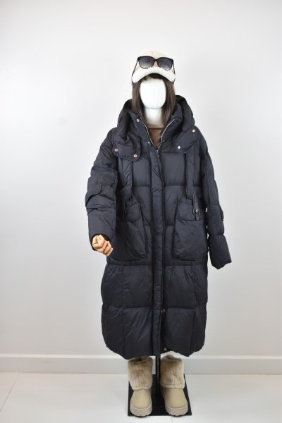 เช่าเสื้อโค้ท Freezy Chic Coat เสื้อโค้ทยาว ขนเป็ด,โพลีนวม สีดำ รุ่น 0171LDBKM