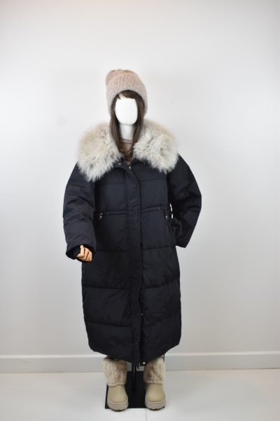 เช่าเสื้อโค้ท Freezy Chic Coat เสื้อโค้ทยาว-0173LDBK ขนเป็ด,โพลีนวม สีดำ รุ่น 0173LDBKM
