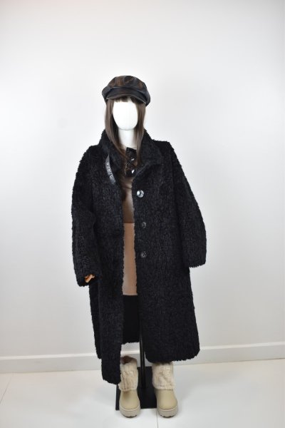 เช่าเสื้อโค้ท Freezy Chic Coat เสื้อโค้ทยาว ผ้าขนแกะ สีดำ รุ่น 0179LSBKF