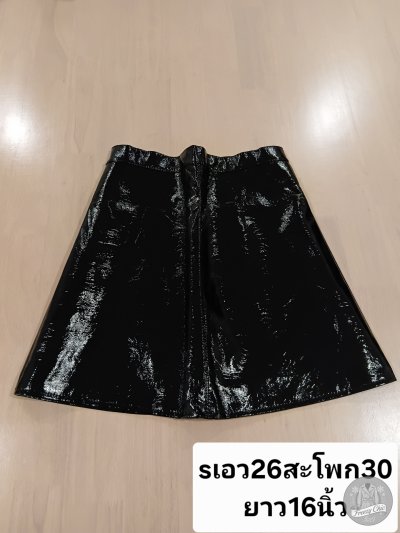 เช่าเสื้อโค้ท Freezy Chic Coat กระโปรง หนัง สีดำ รุ่น 0295kLBKS