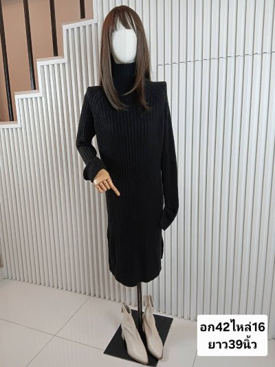 เช่าเสื้อโค้ท Freezy Chic Coat เสื้อฮีทเทค ไหมพรม สีดำ รุ่น 0313ToBKL