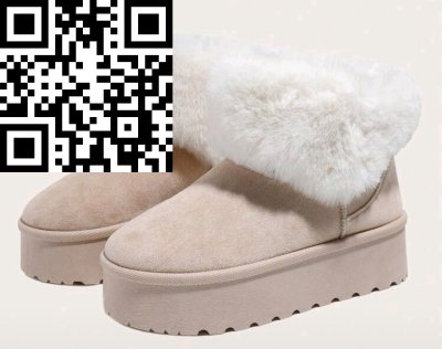 รองเท้าผ้าขนแกะ สีครีม ผ้าขนแกะ สีครีม