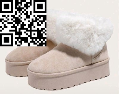 รองเท้าผ้าขนแกะ สีครีม ผ้าขนแกะ สีครีม