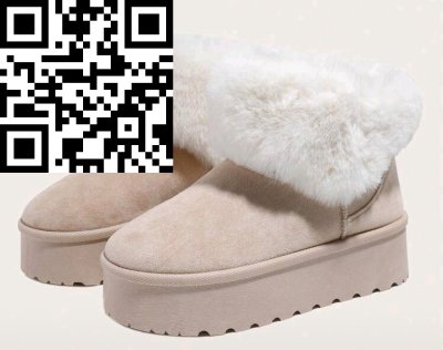 รองเท้าผ้าขนแกะ สีครีม ผ้าขนแกะ สีครีม