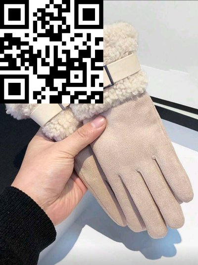 ถุงมือผ้าวูล สีครีม ขนาด Free Size สี ขนาด 