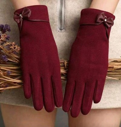 เช่าเสื้อโค้ท Freezy Chic Coat ถุงมือ ผ้าวูล สีแดง รุ่น 0322VZRDF