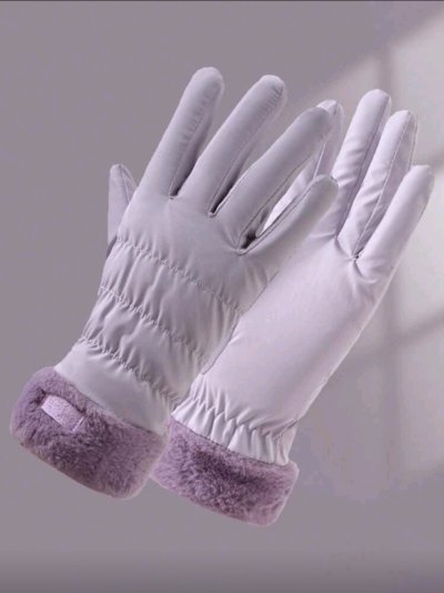 เช่าเสื้อโค้ท Freezy Chic Coat ถุงมือ ผ้าคอนตอน สีม่วง รุ่น 0323VCPPF