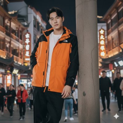 เช่าเสื้อโค้ท Freezy Chic Coat เสื้อกันหนาวชายกัน ขนเป็ด,โพลีนวม สีส้ม รุ่น 0324ZDorXL