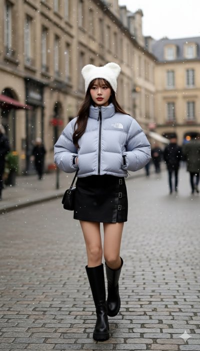 เช่าเสื้อโค้ท Freezy Chic Coat เสื้อกันหนาวหญิง T ขนเป็ด,โพลีนวม สีเทา รุ่น 0330JDGYS