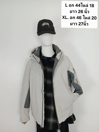 เช่าเสื้อโค้ท Freezy Chic Coat เสื้อแจ็คเก็ตชาย-0420ZDGY ขนเป็ด,โพลีนวม สีเทา รุ่น 0420ZDGYL