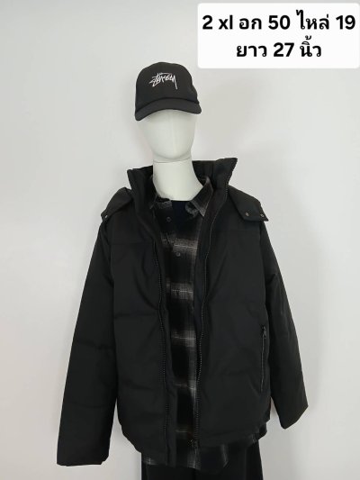 เช่าเสื้อโค้ท Freezy Chic Coat เสื้อแจ็คเก็ตชาย ขนเป็ด,โพลีนวม สีดำ รุ่น 0421ZDBKXXL