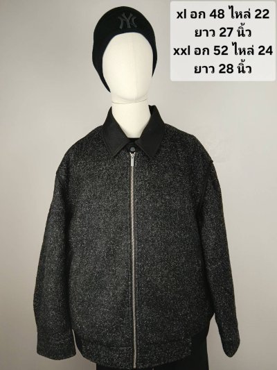 เช่าเสื้อโค้ท Freezy Chic Coat เสื้อแจ็คเก็ตชาย-0442ZZGY ผ้าวูล สีเทา รุ่น 0442ZZGYXL