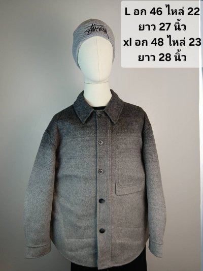 เช่าเสื้อโค้ท Freezy Chic Coat เสื้อแจ็คเก็ตชาย-0444ZZGY ผ้าวูล สีเทา รุ่น 0444ZZGYXL