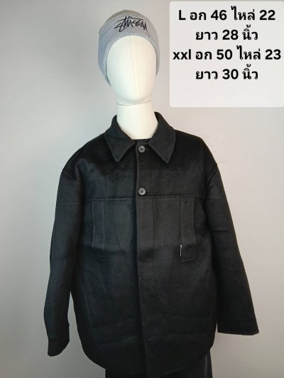 เช่าเสื้อโค้ท Freezy Chic Coat เสื้อแจ็คเก็ตชาย-0450ZZBK ผ้าวูล สีดำ รุ่น 0450ZZBKXXL