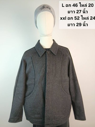 เช่าเสื้อโค้ท Freezy Chic Coat เสื้อแจ็คเก็ตชาย-0452ZZGY ผ้าวูล สีเทา รุ่น 0452ZZGYL