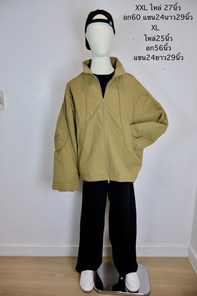 เช่าเสื้อโค้ท Freezy Chic Coat เสื้อแจ็คเก็ตชาย-0462ZPOL ผ้าโพลีเอสเตอร์ สีเขียวขี้ม้า รุ่น 0462ZPOLXXL