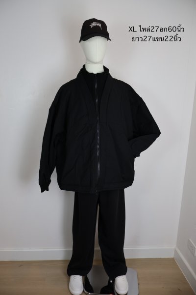 เช่าเสื้อโค้ท Freezy Chic Coat เสื้อแจ็คเก็ตชาย ผ้าโพลีเอสเตอร์ สีดำ รุ่น 0464ZPBKXL