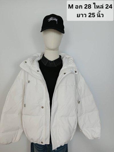 เช่าเสื้อโค้ท Freezy Chic Coat เสื้อแจ็คเก็ตชาย ขนเป็ด,โพลีนวม สีขาว รุ่น 0485ZDWTM