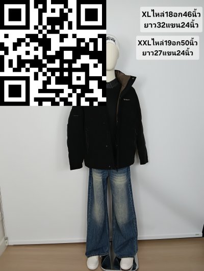 เสื้อแจ็คเก็ตชายขนเป็ด,โพลีนวม สีดำ