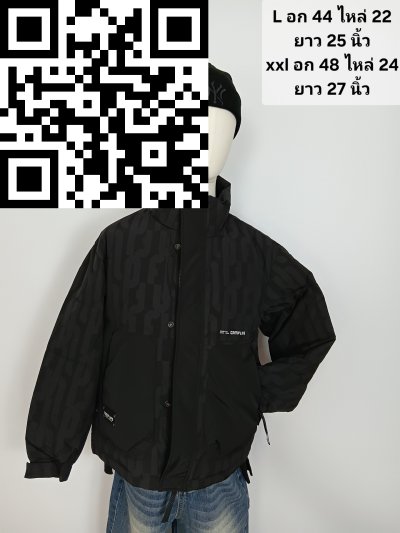 เสื้อแจ็คเก็ตชายขนเป็ด,โพลีนวม สีดำ