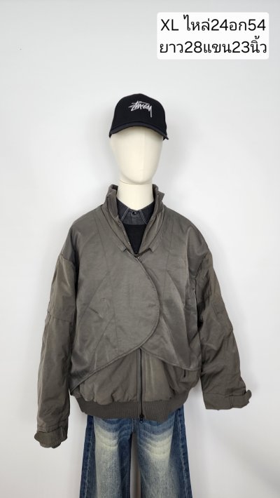 เช่าเสื้อโค้ท Freezy Chic Coat เสื้อแจ็คเก็ตชาย ผ้าโพลีเอสเตอร์ สีเทา รุ่น 0514ZPGYXL