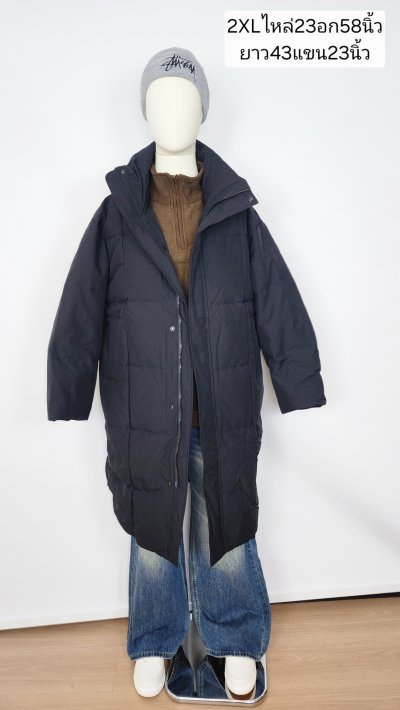 เช่าเสื้อโค้ท Freezy Chic Coat เสื้อโค้ทยาวชาย ขนเป็ด,โพลีนวม สีดำ รุ่น 0520ODBKXXL