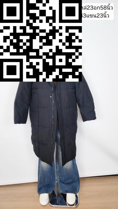 เสื้อโค้ทยาวชายขนเป็ด,โพลีนวม สีดำ ขนาด XXL