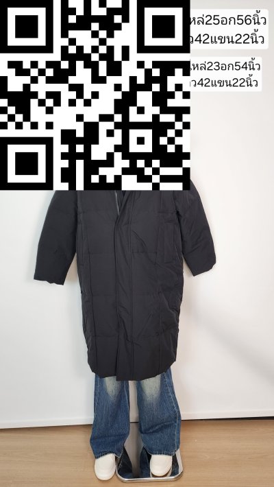 เสื้อโค้ทยาวชายขนเป็ด,โพลีนวม สีดำ