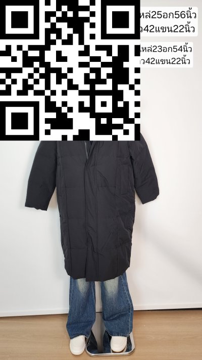 เสื้อโค้ทยาวชายขนเป็ด,โพลีนวม สีดำ