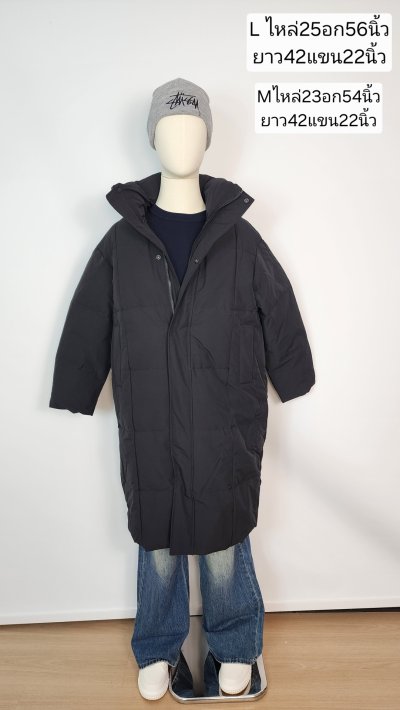 เช่าเสื้อโค้ท Freezy Chic Coat เสื้อโค้ทยาวชาย-0523ODBK ขนเป็ด,โพลีนวม สีดำ รุ่น 0523ODBKXXL