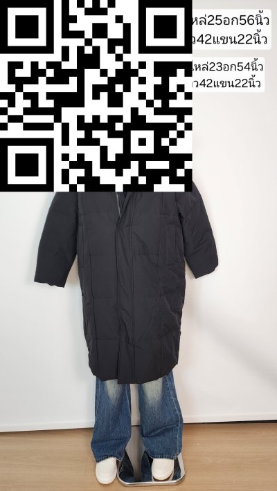 เสื้อโค้ทยาวชายขนเป็ด,โพลีนวม สีดำ