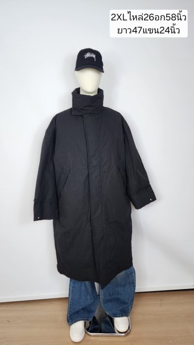 เช่าเสื้อโค้ท Freezy Chic Coat เสื้อโค้ทยาวชาย ขนเป็ด,โพลีนวม สีดำ รุ่น 0530ODBKXXL