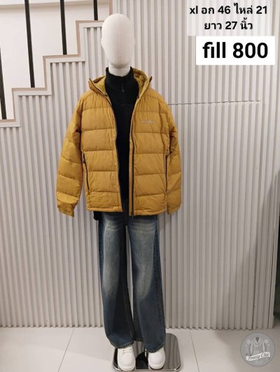 เช่าเสื้อโค้ท Freezy Chic Coat เสื้อแจ็คเก็ตชาย Montbell ขนเป็ด,โพลีนวม สีเหลือง รุ่น 0543ZDYLXL