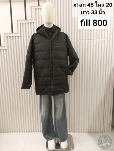 เช่าเสื้อโค้ท Freezy Chic Coat เสื้อแจ็คเก็ตชาย Montbell ขนเป็ด,โพลีนวม สีดำ รุ่น 0546ZDBKXL