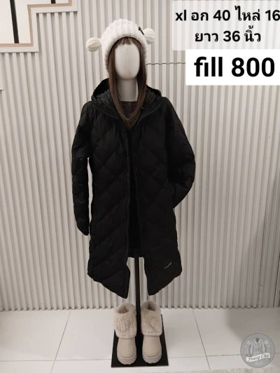 เช่าเสื้อโค้ท Freezy Chic Coat เสื้อโค้ทยาว montb - Montbell ขนเป็ด,โพลีนวม สีดำ รุ่น 0552LDBKXL