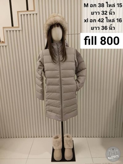 เช่าเสื้อโค้ท Freezy Chic Coat เสื้อโค้ทยาว montb-0554LDGY - Montbell ขนเป็ด,โพลีนวม สีเทา รุ่น 0554LDGYXL