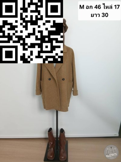 เสื้อโค้ทสั้น ผ้าวูล สีน้ำตาล ขนาด M ผ้าวูล สีน้ำตาล ขนาด M